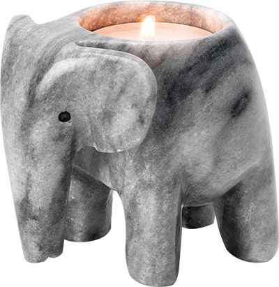 Marble Elephant Tea Light Holder