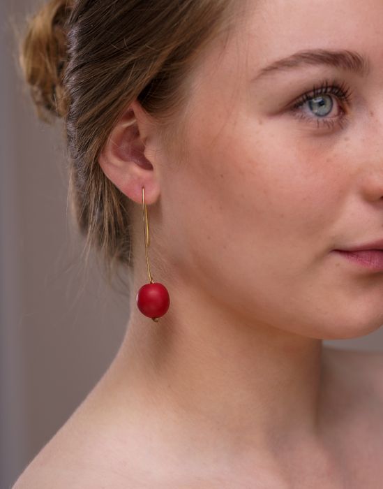 Minimal Drop Tagua Earrings
