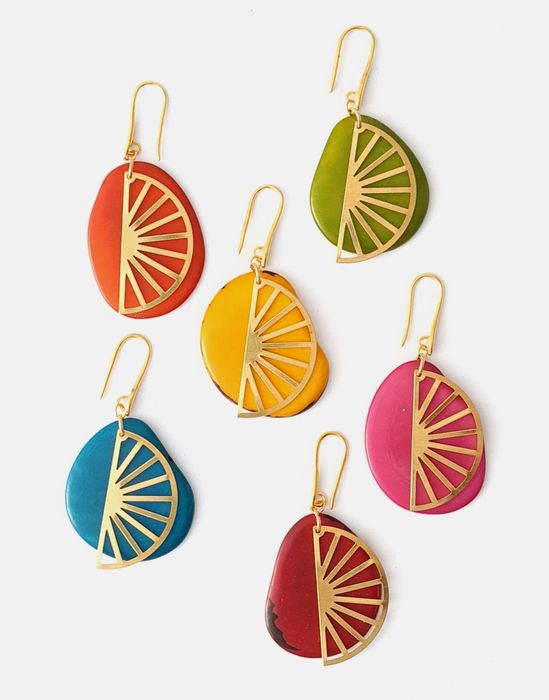 Segment Tagua Earrings