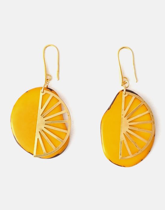 Segment Tagua Earrings