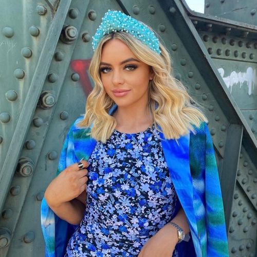Lila Aqua Pearl Turban Headband