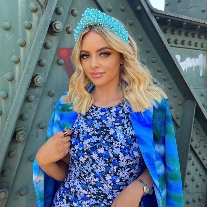 Lila Aqua Pearl Turban Headband