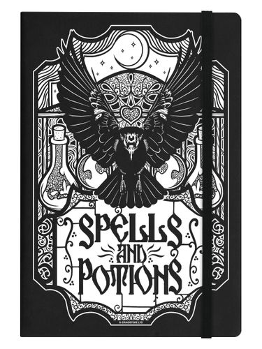 Spells & Potions Black A5 Hard Cover Notebook