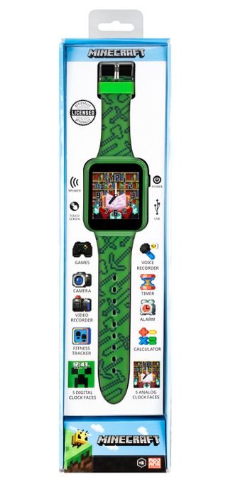 Minecraft Smart Watch With Games And Printed Strap