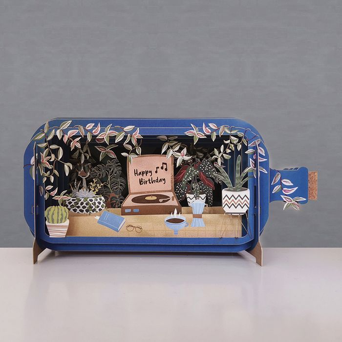 Message in a bottle pop up card