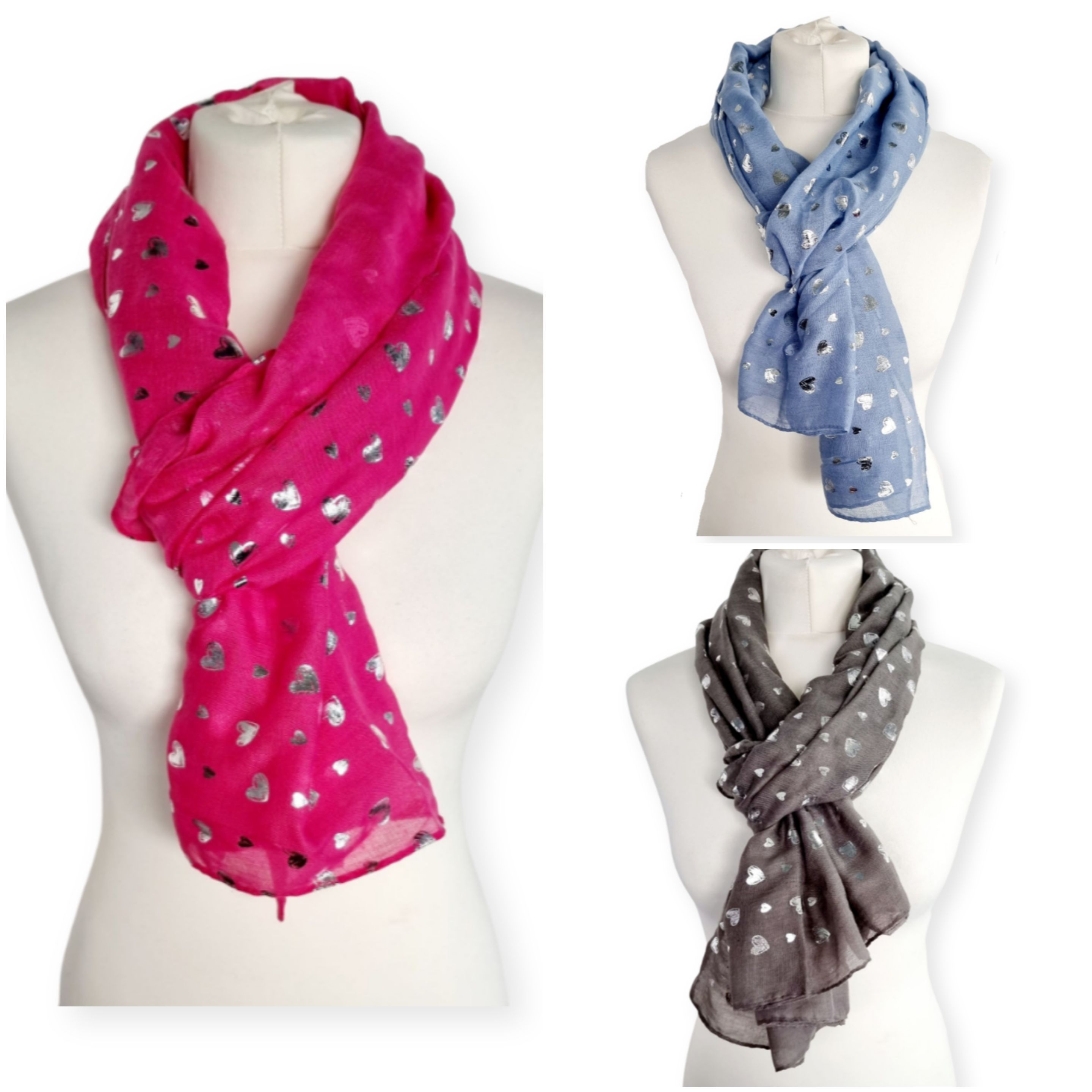 LADIES TEXTURED FOIL PRINT SCARF