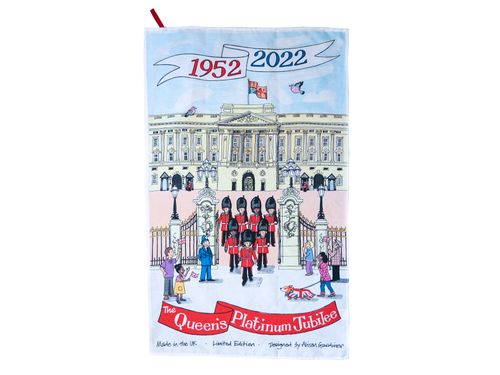 The Queen's Platinum Jubilee Tea Limited Edition Tea Towel by Alison Gardiner