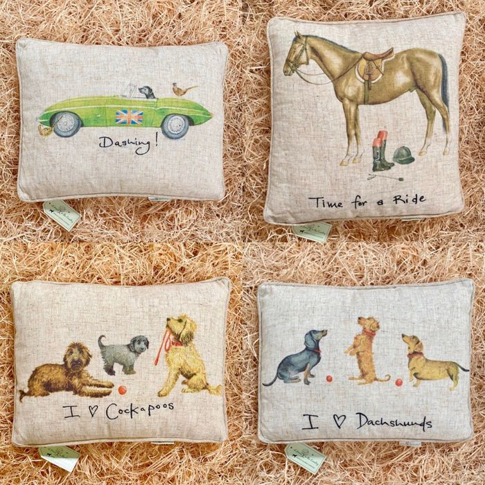 NEW Country Design Linen Mix Cushions with Captions