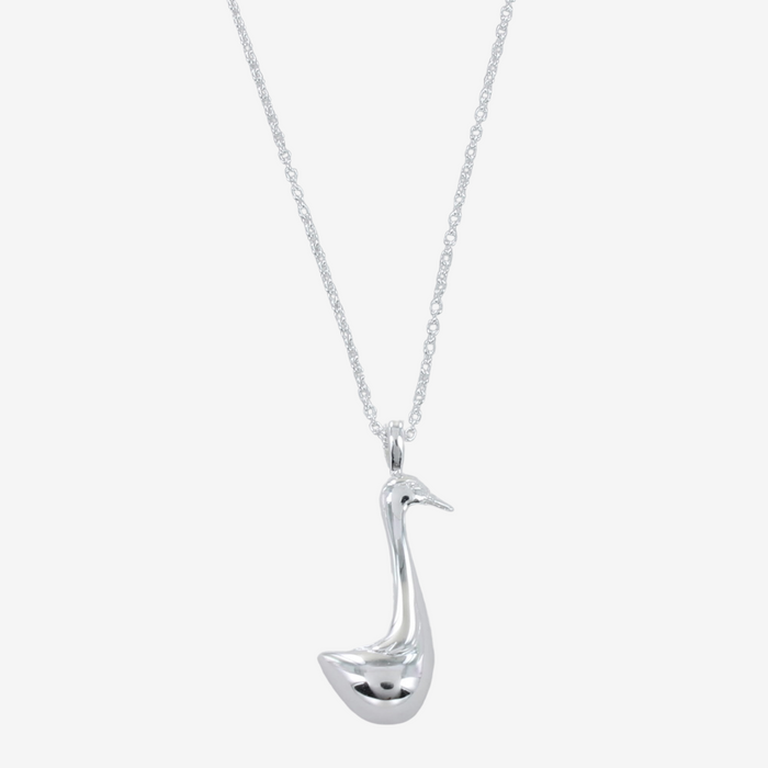 Runner Duck Sterling Silver Necklace