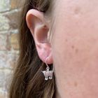 Sterling Silver Standing Highland Cow Drop Earrings