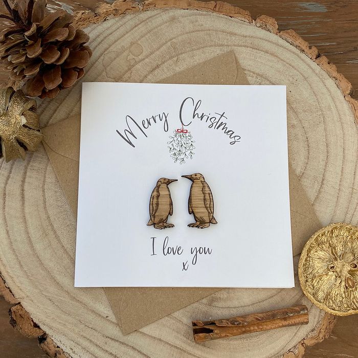 I Love You Penguin Christmas Card