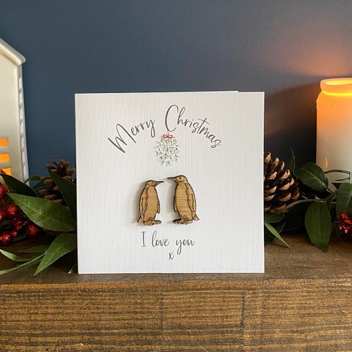 I Love You Penguin Christmas Card