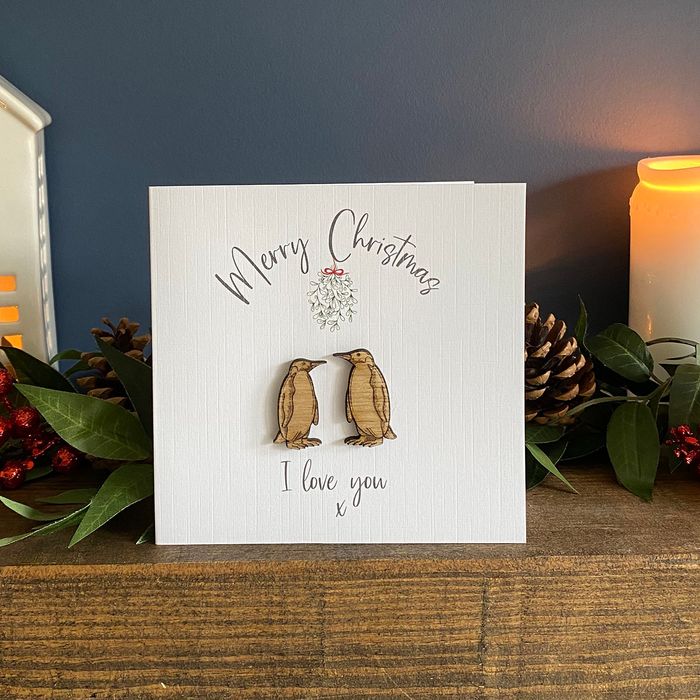 I Love You Penguin Christmas Card