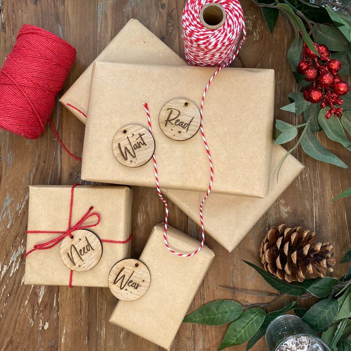 Want, Need, Read and Wear Gift Tags