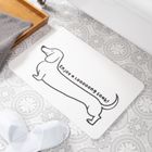 Dachshund White Stone Non Slip Bath Mat