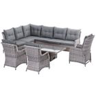 Outsunny 7 Pieces Outdoor Rattan Dining Set