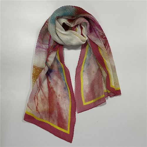 RC22148-CRINKLE BOLD WINTER FLOWER PRINT ECO SCARF