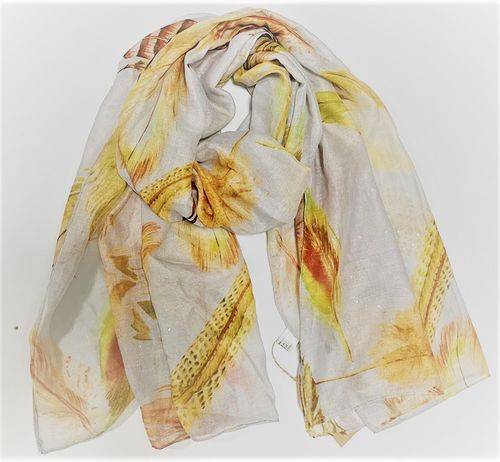 FEATHER PRINT ECO SCARF - RC22170