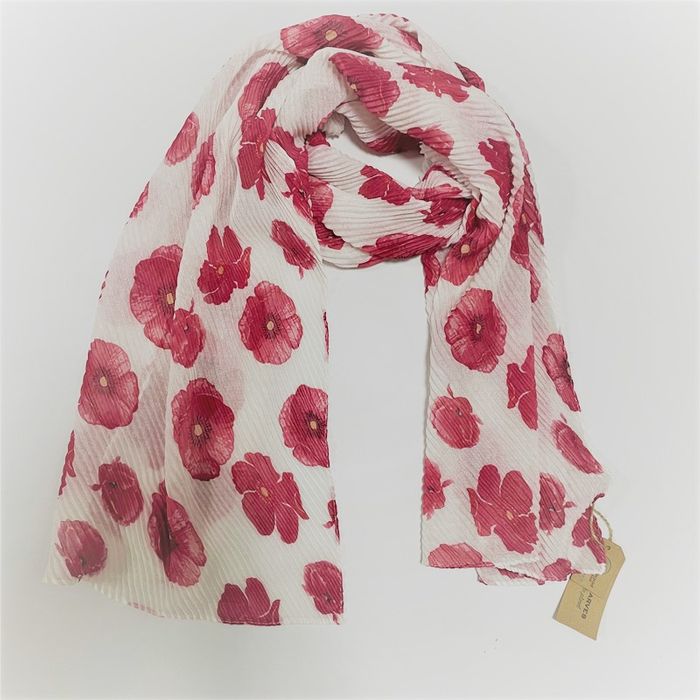 POPPY PRINT CRINKLE SCARF - RC22110