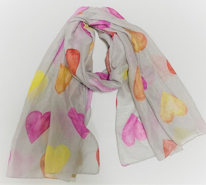 HEART PRINT SCARF - RC22162