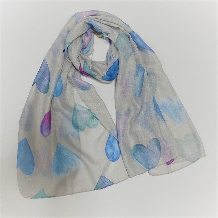 HEART PRINT SCARF - RC22162