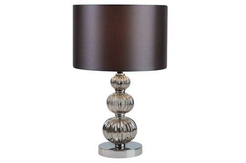 Stacked Table Lamp - Chrome, smokey glass