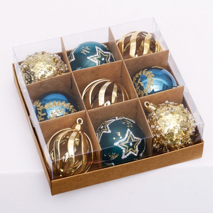 2023 plastic christmas ball bauble balls christmas custom ornament set with PVC Tube