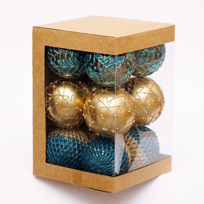 2023 plastic christmas ball bauble balls christmas custom ornament set with PVC Tube