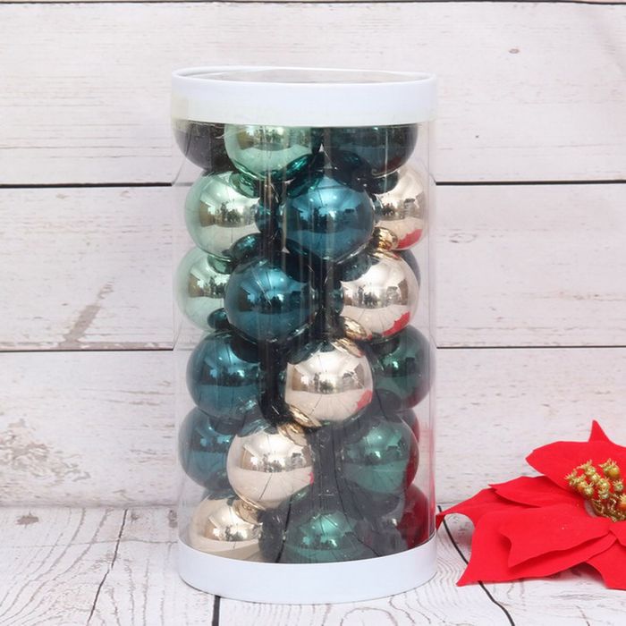 2023 plastic christmas ball bauble balls christmas custom ornament set with PVC Tube