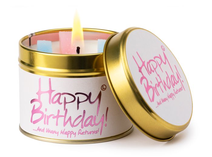 Happy Birthday Scented Candle Tin Spring Fair 2025