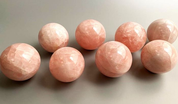 Labradorite and Rose Quartz Spheres