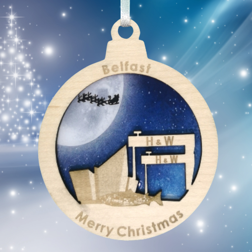 Belfast Landmark Bauble Christmas Scene