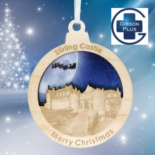 The Stirling Castle Landmark Bauble Christmas Scene