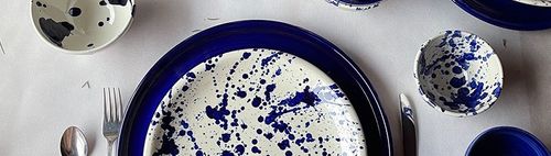 Eve Ceramics Range - Blue Splatter (updated)