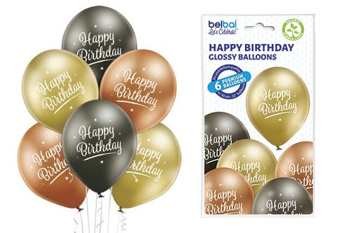Happy Birthday - Glossy balloons