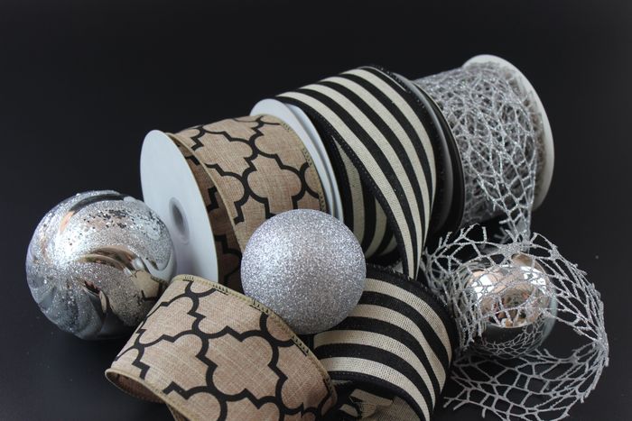 Black and White Stripe Ribbon