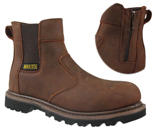 Maxtoe Goodyear Welted Slip On Chelsea Dealer Steel Toecap With A Side Zip