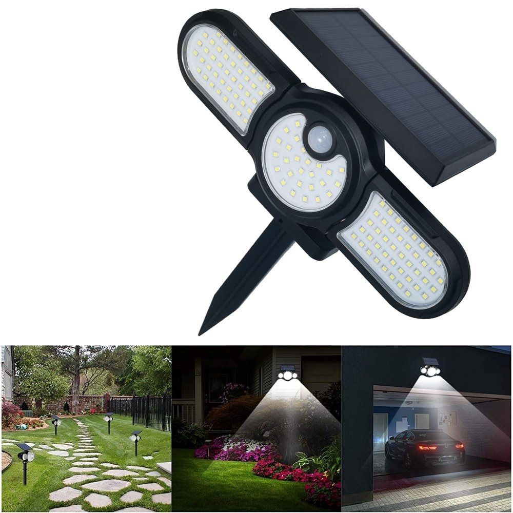Extrastar 5W LED Solar Wall Lamp garden Floodlight PIR Sensor, 6500K