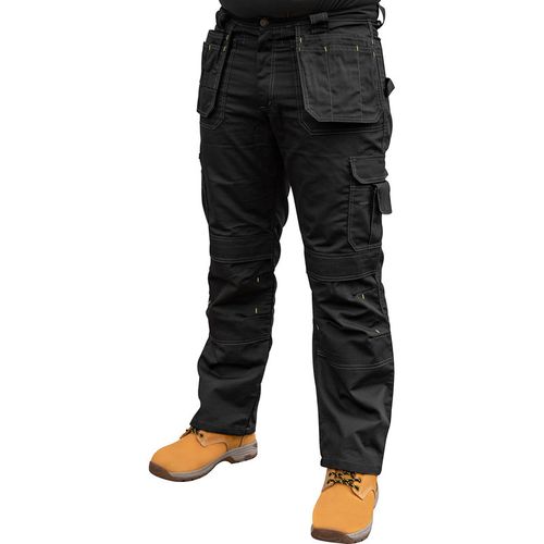 Stanley Huntsville Black Work Trousers WITH KNEEPAD & HOLSTER POCKETS