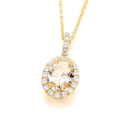 Gold plated silver and cubic zirconia pendant