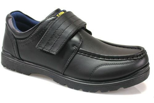 US Brass Mens Black Velcro Shoes DOGEY 2 US247-M