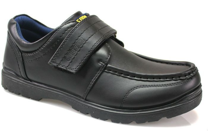 US Brass Mens Black Velcro Shoes DOGEY 2 US247-M