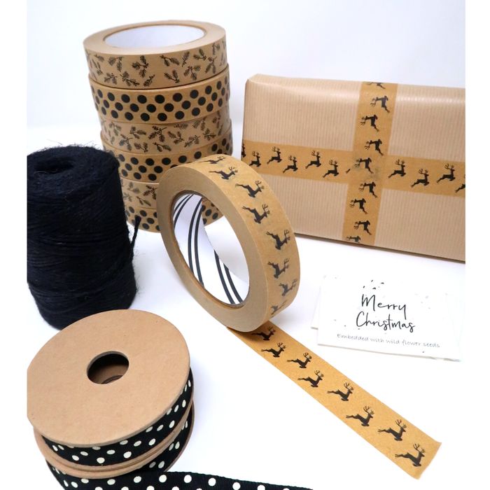 24mm Patterned Paper Tape for Gift Wrapping and Crafting