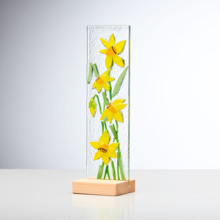 Flower Standing Glass Plaque