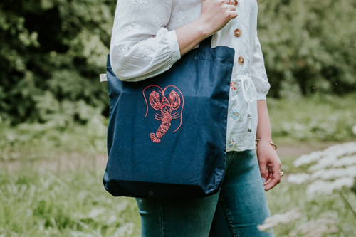 Lobster Tote Bag Embroidery Kit