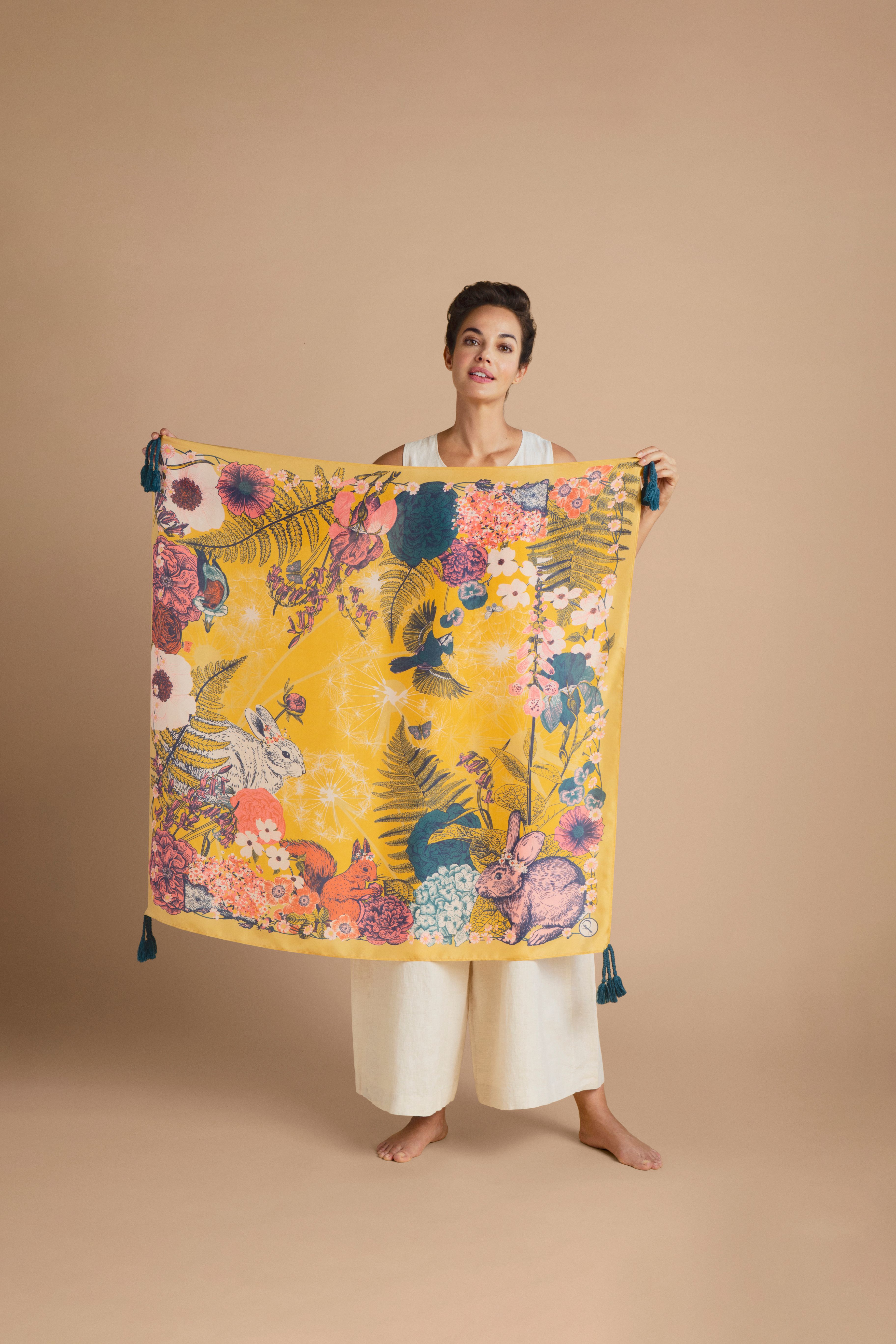 100% Silk Tasselled Scarves