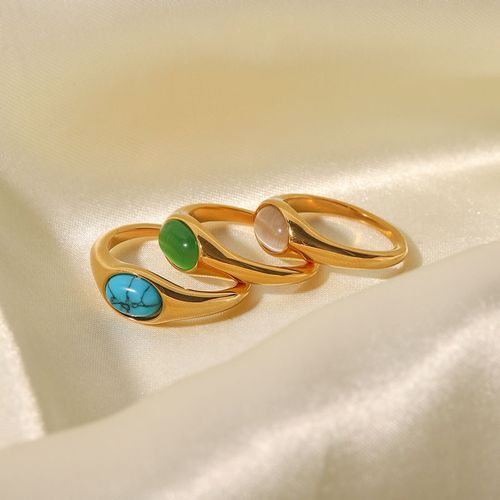 Natural Stone Cabochon Ring in Turquoise