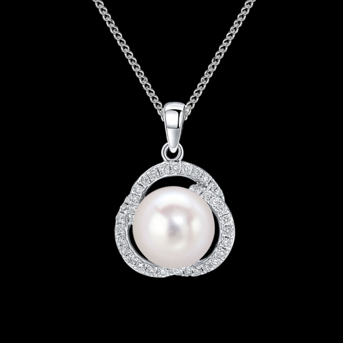 Pearl and diamond necklace