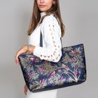 SMOKEY BLUE BIRDS LARGE TOTE