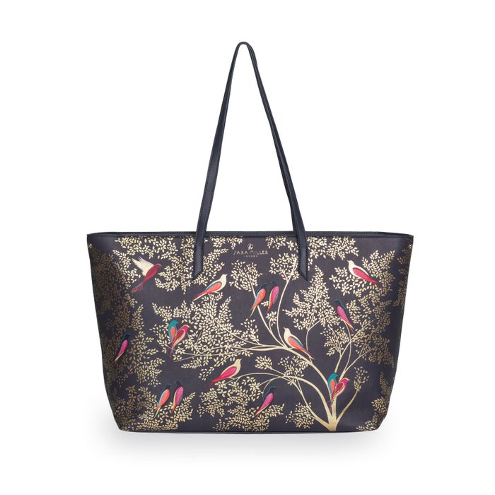 SMOKEY BLUE BIRDS LARGE TOTE